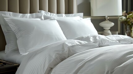 White Bedding with Soft Textured Pillows