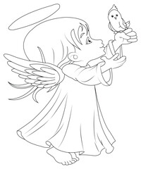 Angle Coloring Book Page For Kids