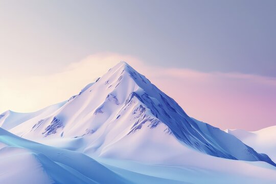 Simple minimalist iceberg peak with peak view. Generate AI image