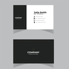 Modern simple clean business card template design. Two-sided gray and orange color combination business card. Vector illustration.