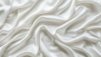 Smooth elegant white silk or satin luxury cloth texture can use as wedding background , Luxurious background design - obrazy, fototapety, plakaty