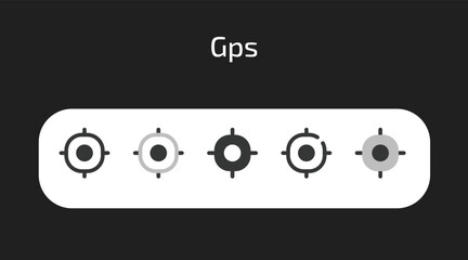 GPS icons in 5 different styles as vector	

