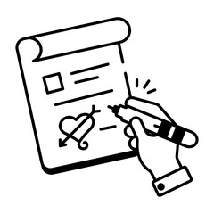 Content Writing Linear Icons