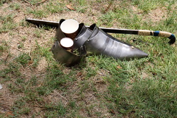 Warrior's safety weapons to protect different parts of the body.