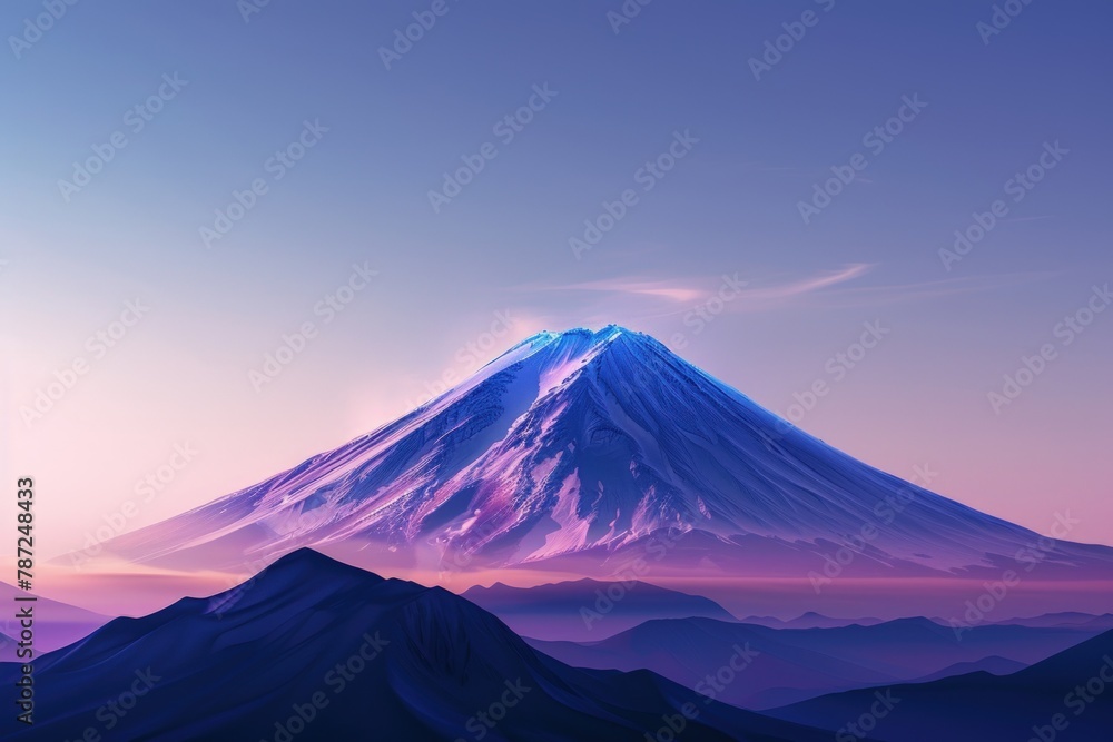 Poster simple minimalist iceberg peak with peak view. generate ai image
