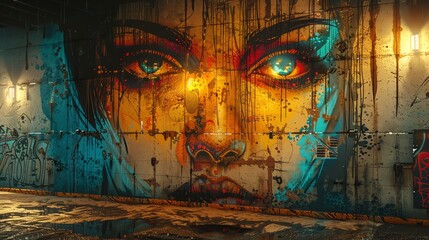 Explore the fusion of diverse urban settings through a series of eye-catching street art murals depicted in different situations Experiment with innovative lighting techniques to enhance the depth and