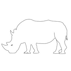 Rhino Outline | Rhino Drawing | Rhino Cartoon