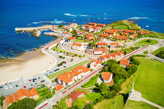 Comillas city aerial view, Spain