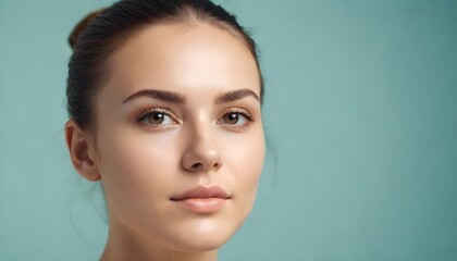 Beautiful Young Woman with clean fresh skin . Facial treatment . Cosmetology , beauty and spa .