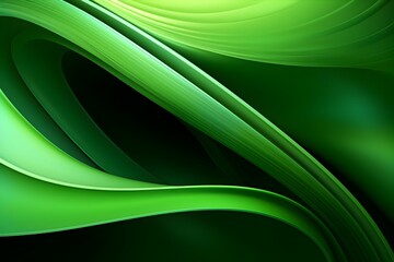 Mesmerizing Swirling Green Curves - Futuristic Digital Abstract Art Design with Elegant Undulating Shapes and Flowing Motion
