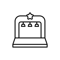 Stage outline icons, minimalist vector illustration ,simple transparent graphic element .Isolated on white background