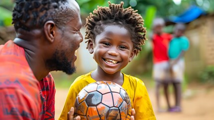 Naklejka premium A family attending a football training supporting the child's passion and commitment to becoming a player