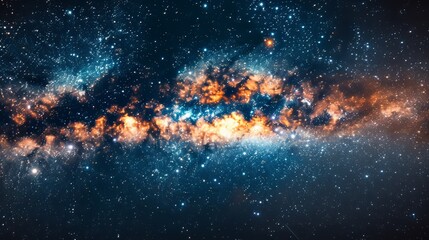Amazing space background with stars and nebula - obrazy, fototapety, plakaty