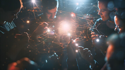Group of People Connection Digital Device Concept : Generative AI