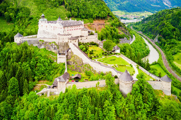 Hohenwerfen Castle aerial view