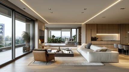 Fototapeta na wymiar Modern luxury living room interior design