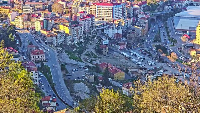 a view of a city from a hill