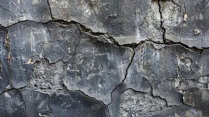grungy dark grey concrete wall texture with aged cracks abstract background design