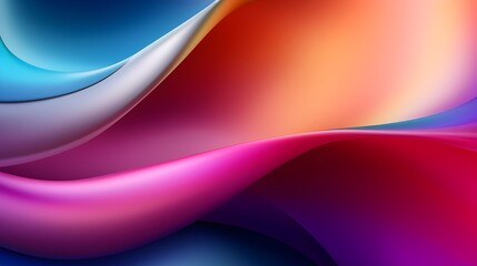 Vibrant Gradient Waves of Elegant Fluid Color and Soft Flowing Curves in a Futuristic Digital Art Design