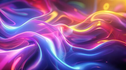 iridescent holographic neon curved wave motion background fluid gradient design