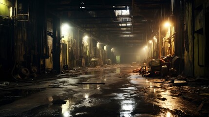 The remains of an industrial building - obrazy, fototapety, plakaty