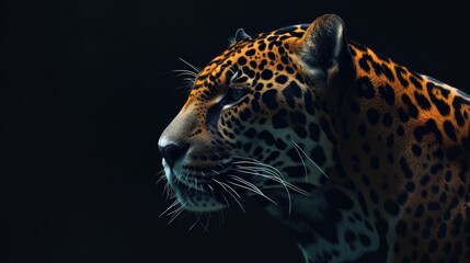 Elegant Feline: Jaguar Against Black