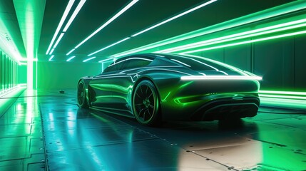 Obraz premium Electrifying Motion: Futuristic Car Lighting