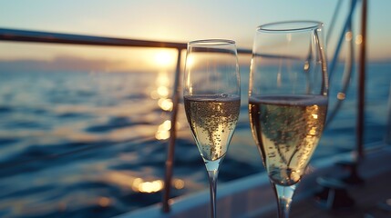 Amidst the gentle sway of the yacht and the soothing sound of waves, a group of friends basks in the thrill of adventure, toasting to friendship and shared memories with glasses of sparkling champagne