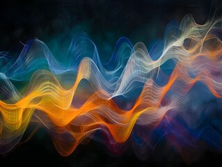 Ethereal Visualization of Bacterial Sound Wave Dynamics in Abstract Expressionism