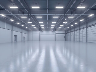 Interior of empty warehouse of modern storehouse