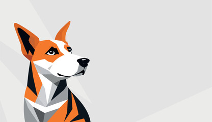 Illustration of a dog with place for text. Made in polygonal style.