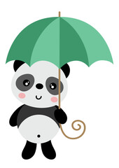 Cute panda holding a umbrella - 787263231