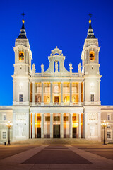 Fototapeta na wymiar Almudena Cathedral is a Catholic church in Madrid, Spain