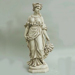 Fototapeta na wymiar a statue of a woman holding a plant