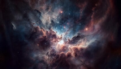 Fototapeta na wymiar Interstellar dust weaves intricate cosmic tapestry in the vast expanse.