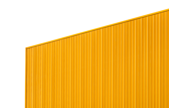 Yellow Metal sheet roof facade structure 