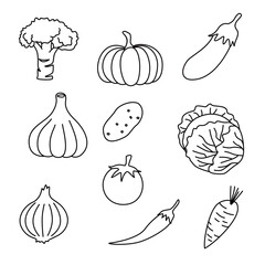 set of vegetable icon design. nature food sign and symbol.