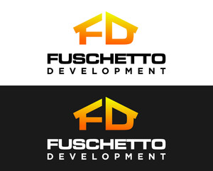 Letter FD monogram home construction logo design.