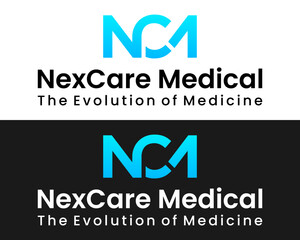 NCM letters monogram health hospital logo design.

