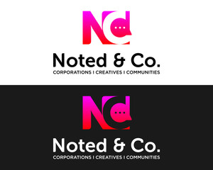 NC letters monogram chat technology company logo design.