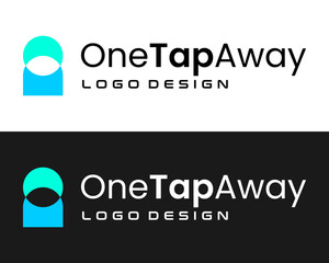 One touch icon technology application company logo design.