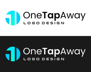 One touch icon technology application company logo design.