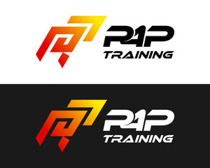 Letter PP monogram sport fitness apparel symbol logo design.