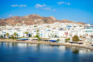 Naxos city beach, Greece - obrazy, fototapety, plakaty