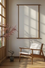 Frame mockup, Inviting Living Room Interior with Modern Furniture, high-resolution (300 DPI)