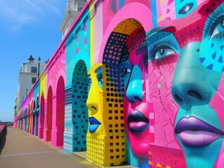 Naklejka premium Brighton Festival street art installations