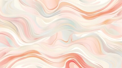 Swirling Pastel Curves Form a Gentle and Inviting Abstract Pattern, Perfect for Soft Aesthetics - obrazy, fototapety, plakaty