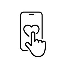 Online donation outline icon. Editable stroke. Fundraising symbol.