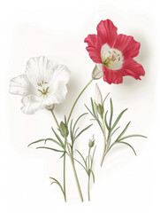 Flowers on a white background. Mother's day greeting card.