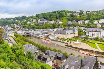 View over the historic center and the river in Bouillon, Belgium